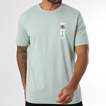 Luxury Lovers - Tee Shirt Oversize Large Pecho Miami Palm Verde Claro Blanco