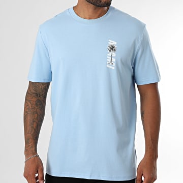 Luxury Lovers - Tee Shirt Oversize Large Pecho Miami Palm Azul Claro Blanco