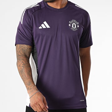 Adidas Sportswear - Maillot De Foot A Bandes Slim Manchester United Jersey JP3112 Violet Blanc
