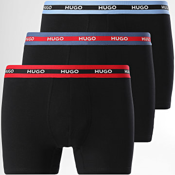 HUGO - Lot De 3 Boxers 50534694 Noir Rouge Bleu Clair