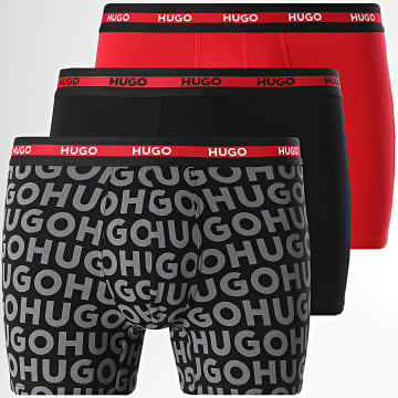 HUGO - Lot De 3 Boxers 50545674 Noir Rouge Gris