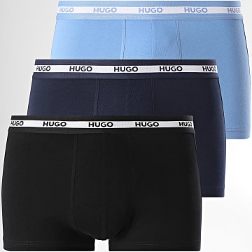 HUGO - Lot De 3 Boxers 50492375 Noir Bleu Marine Bleu Clair