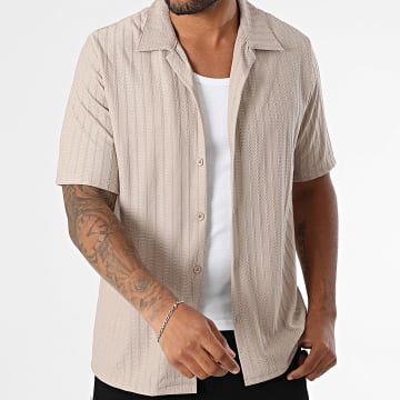 KZR - Gestructureerd overhemd met korte mouwen 227 Beige