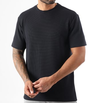 LBO - Tee Shirt Col Rond Waffle 3915 Bleu Marine