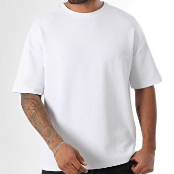 LBO - Oversize Round Neck T-Shirt Large Waffle Large 3916 White