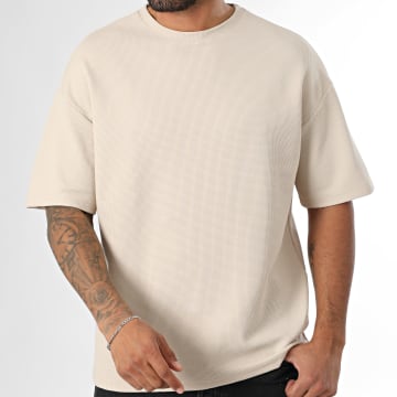 LBO - Tee Shirt Col Rond Waffle Large 3917 Beige Clair
