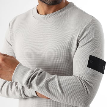 LBO - Jersey cuello redondo con parche 3821 Gris claro