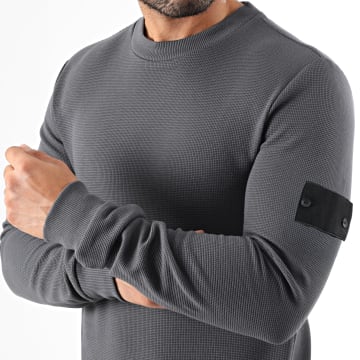 LBO - Jersey de cuello redondo con parche 3822 Gris marengo