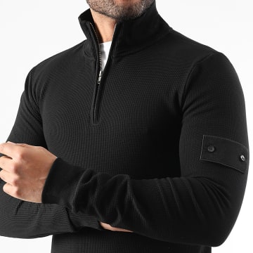 LBO - Jersey con media cremallera y parche 3826 Negro