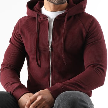LBO - Sudadera con capucha y cremallera 3935 Burdeos