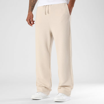 LBO - Pantalon Jogging Large Waffle 3939 Beige Clair
