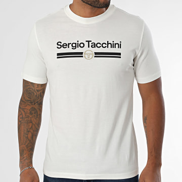Sergio Tacchini - Tee Shirt Marchio 41200 Beige Clair Noir