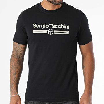 Sergio Tacchini - Tee Shirt Marchio 41200 Noir Beige