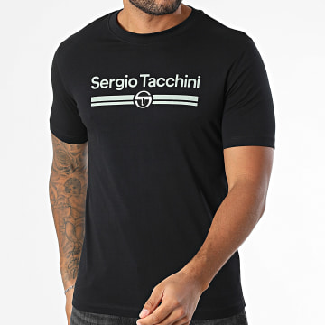 Sergio Tacchini - Tee Shirt Marchio 41200 Noir Vert