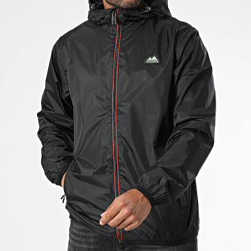 Superdry - Essential Tri Windbreaker Cazadora con capucha y cremallera M5012248A Negro