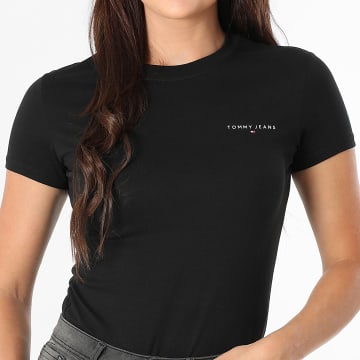 Tommy Jeans - Tee Shirt Femme Linear 1164 Noir