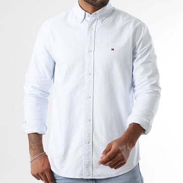 Tommy Hilfiger - Heritage Oxford Stripe Camisa Manga Larga 6238 Azul Claro Blanco