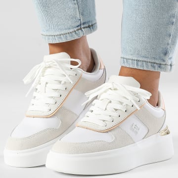 Tommy Hilfiger - Baskets Femme Fashion Court Mix Sneaker 8632 White Pale Orange