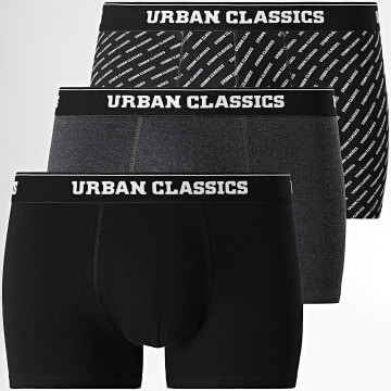 Urban Classics - 3er-Pack Boxershorts TB3540 Schwarz Grau Anthrazit Meliert