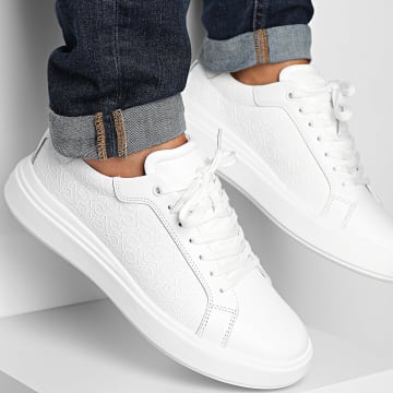Calvin Klein - Chunky Low Top Lace Up Mono 1970 Triple Bright White Sneakers