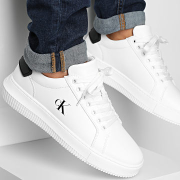 Calvin Klein - Baskets Chunky Cupsole Ru Patch Leather 1296 Bright White Black