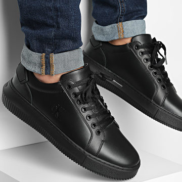 Calvin Klein - Chunky Cupsole Ru Patch Leather 1296 Triple Black Sneakers