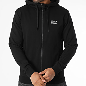 EA7 Emporio Armani - Zipped Hoodie 8NPM33-PJVRZ Black White