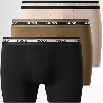 HUGO - Lot De 3 Boxers 50534694 Beige Vert Kaki Noir