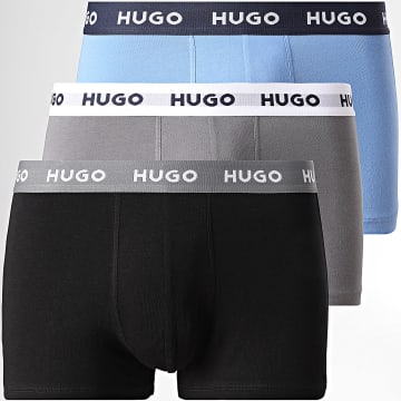 HUGO - Lot De 3 Boxers 50532611 Bleu Clair Gris Noir