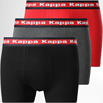 Kappa - Lot De 3 Boxers 92892030 Rouge Gris Anthracite Chiné Noir