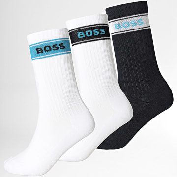 BOSS - Lot De 3 Paires De Chaussettes 50543637 Blanc Noir Bleu Clair