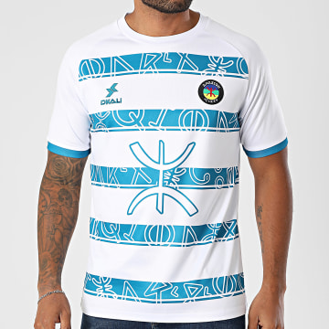 DKALI - Maillot De Foot Amazigh Blanc Bleu Canard