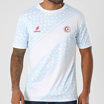 DKALI - Maillot De Foot Tunisie Blanc Bleu Clair