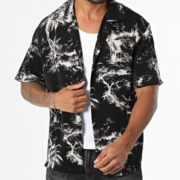 Frilivin - Hemd Kurzarm 132 Schwarz Hellbeige