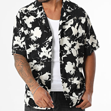 Frilivin - Chemise Manches Courtes 132 Noir Blanc Gris