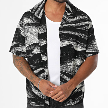 Frilivin - Chemise Manches Courtes 132 Noir Blanc