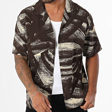 Frilivin - Chemise Manches Courtes 132 Marron Beige