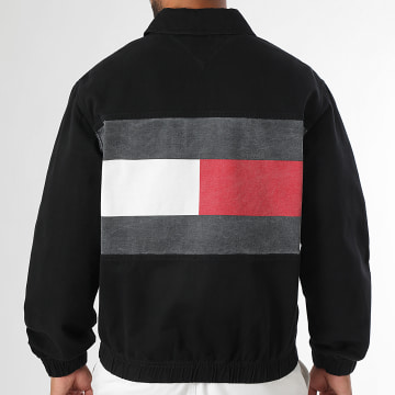 Tommy Jeans - Chaqueta vaquera negra con cremallera Essential Flag 1930