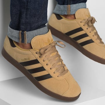 Adidas Originals - Scarpe da ginnastica Gazelle JR6287 Oro Beige Marrone Scuro Metallizzato