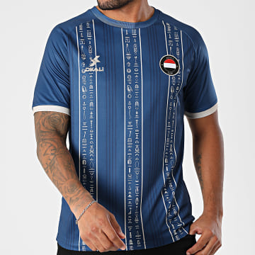 DKALI - Maillot De Foot Egypte Bleu Marine Beige