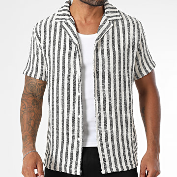 Frilivin - Camicia a maniche corte a righe 775 Beige Nero