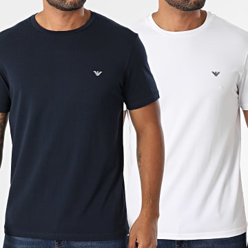 Emporio Armani - Juego De 2 Camisetas EM000391-AF10776 Blanco Azul Marino