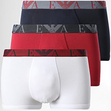 Emporio Armani - 3er-Pack Boxershorts EM000259-AF10778 Marineblau Rot Weiß