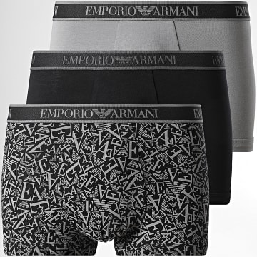 Emporio Armani - 3er-Pack Boxershorts EM000370-AF10779 Schwarz Grau