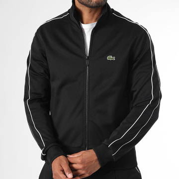 Lacoste - Veste Zippée Logo Brodé Crocodile Regular Fit Noir