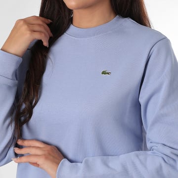 Lacoste - Sweat Crewneck Femme Logo Brodé Crocodile Lilas