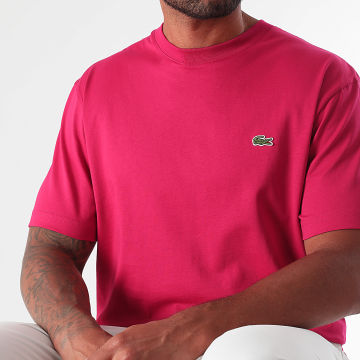 Lacoste - Tee Shirt Logo Brodé Crocodile Classic Fit Fuchsia