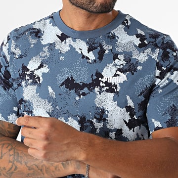 Puma - Essential Camo Tee Shirt 689369 Azul Marino Azul Claro Negro