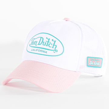 Von Dutch - Casquette Trucker 3D Blanc Rose Turquoise