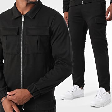 Zayne Paris  - Set aus Jacke mit Reißverschluss und Cargohose 023 Schwarz